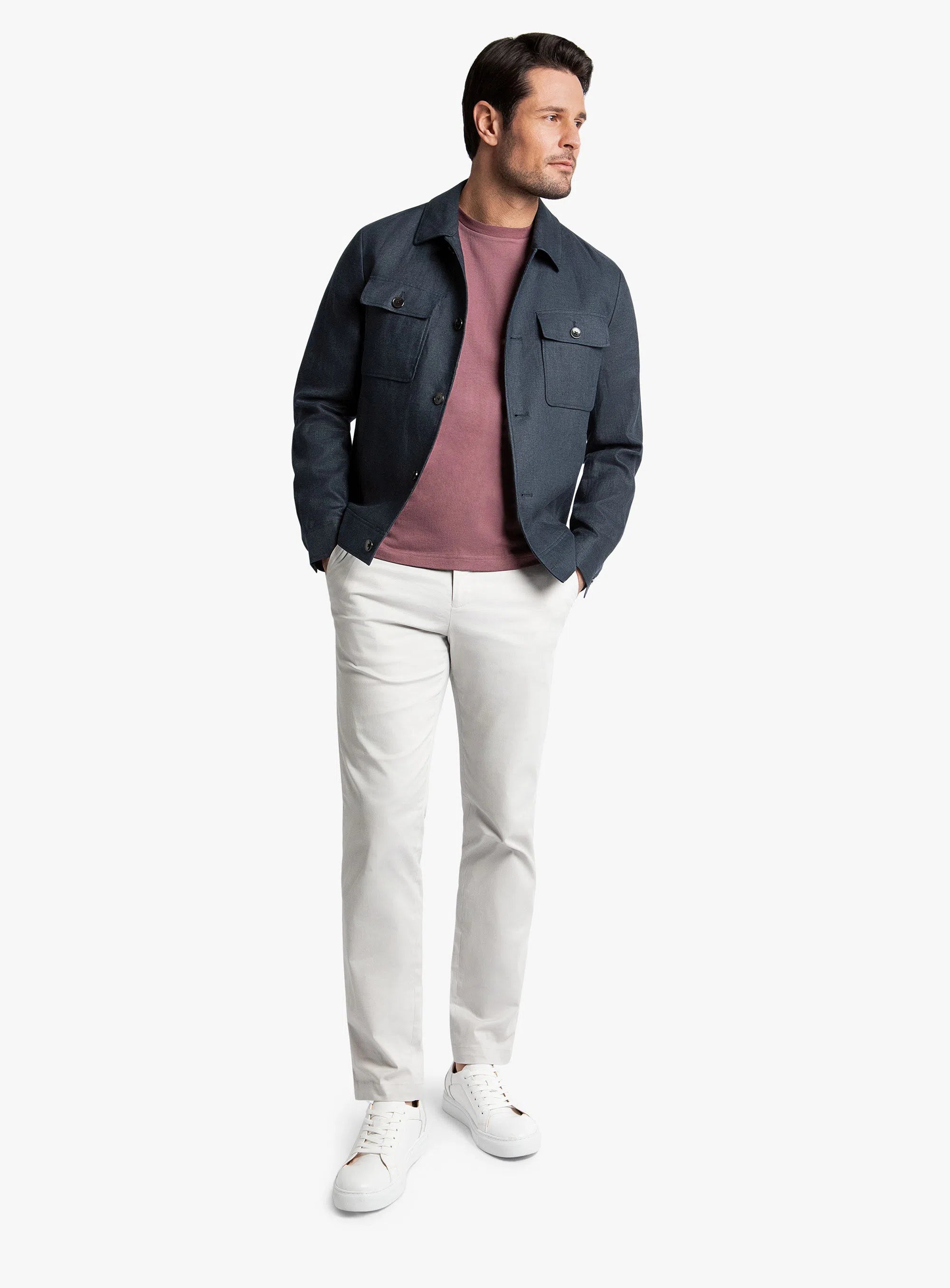 Oia Linen Navy Jacket
