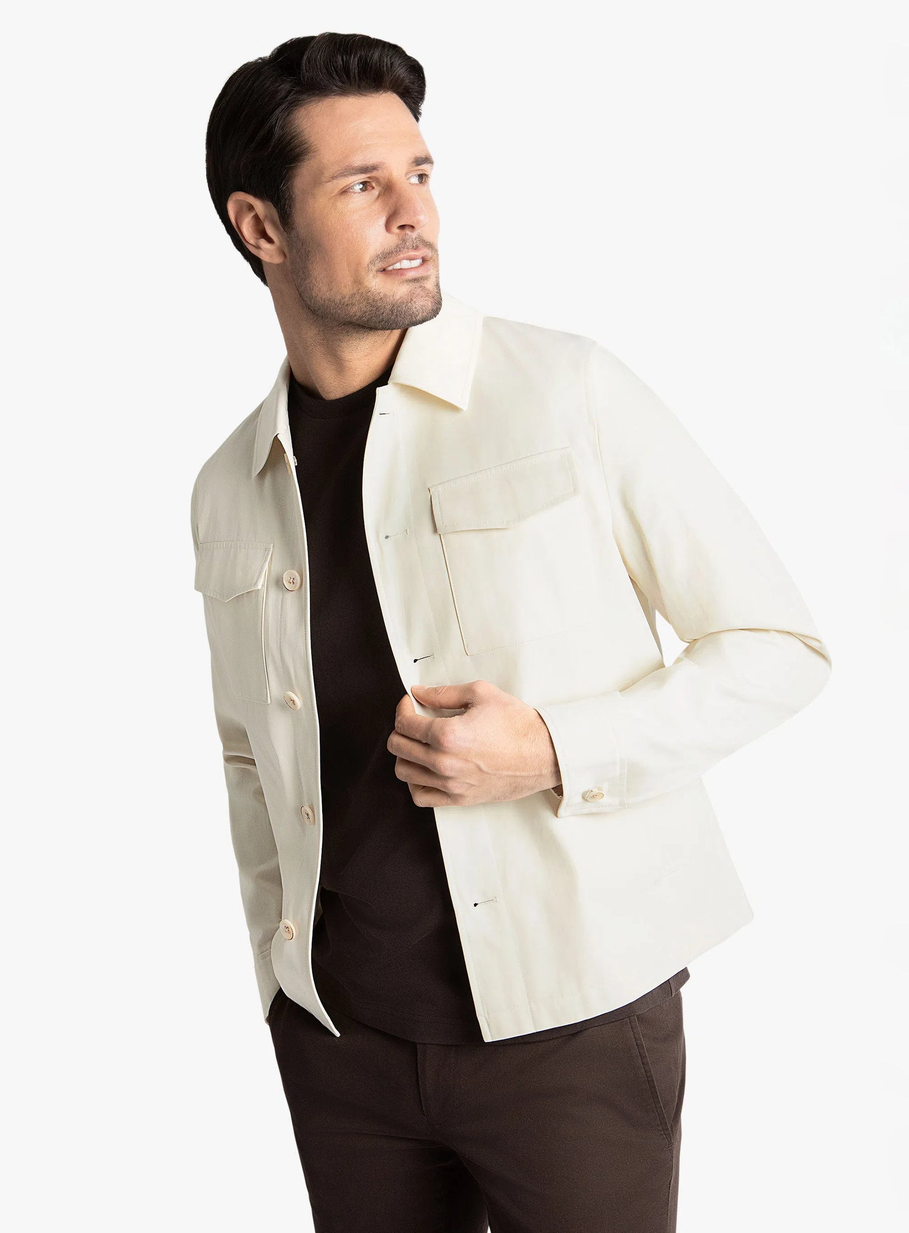 Orlando Cream Technical Twill Jacket
