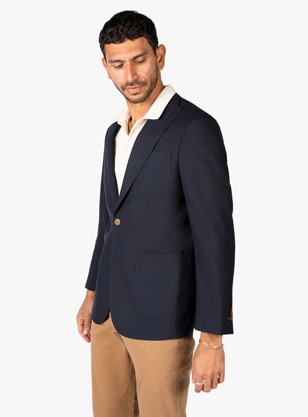 Prato Marzotto Navy Blazer
