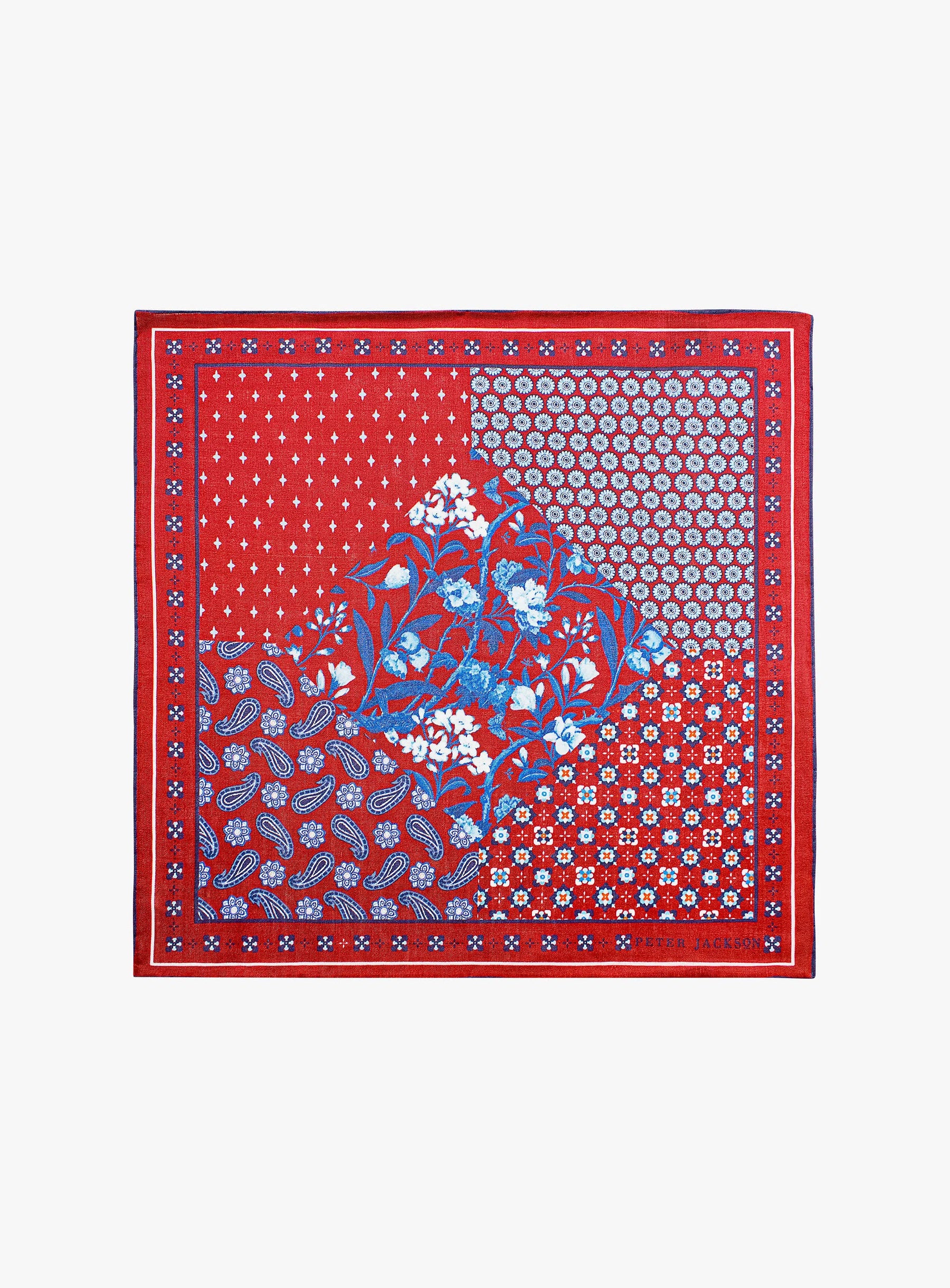 Red Medley Pocket Square