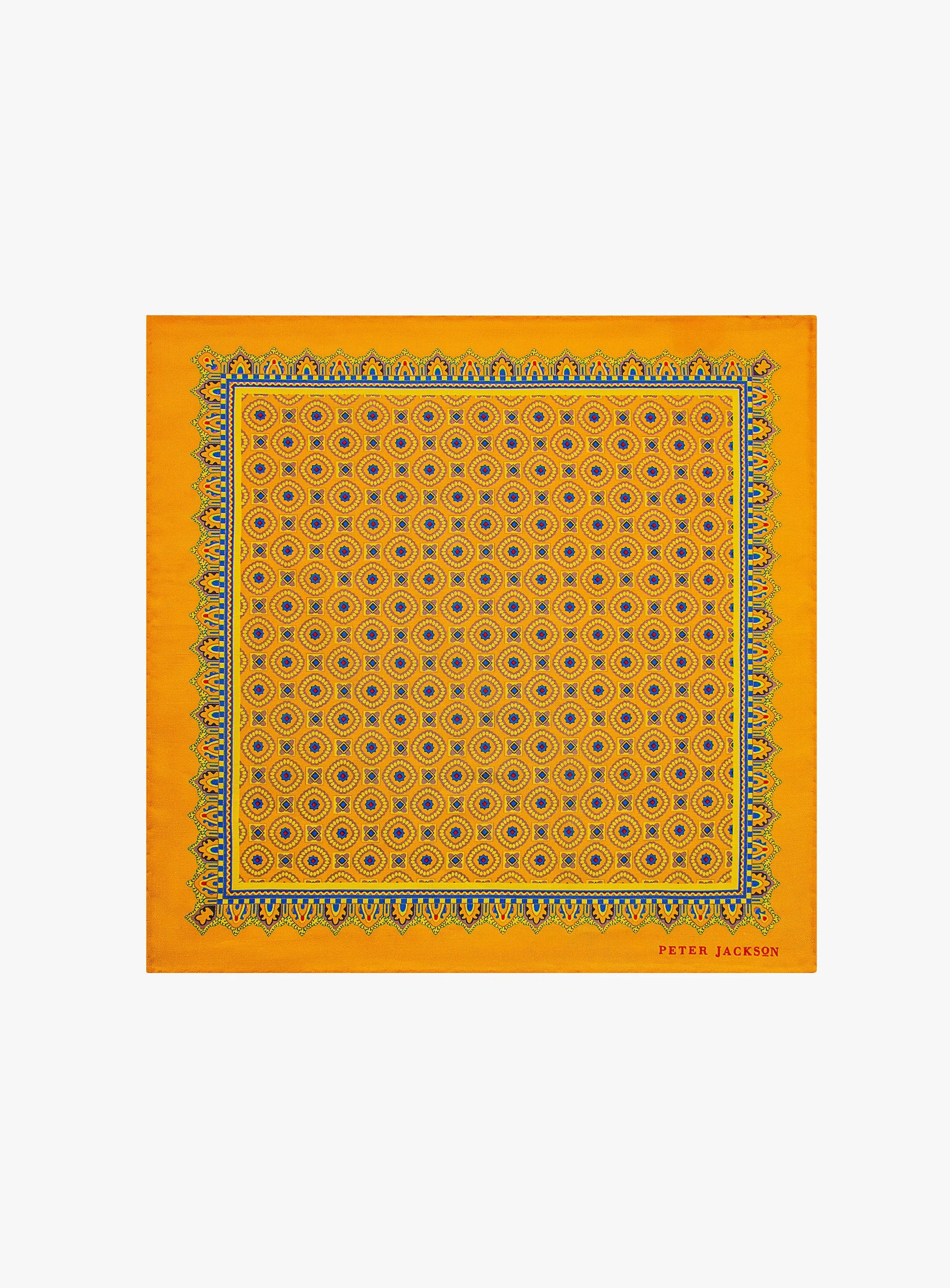 Royal Yellow Medallion Pocket Square