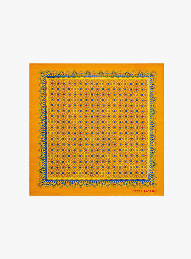 Royal Yellow Medallion Pocket Square