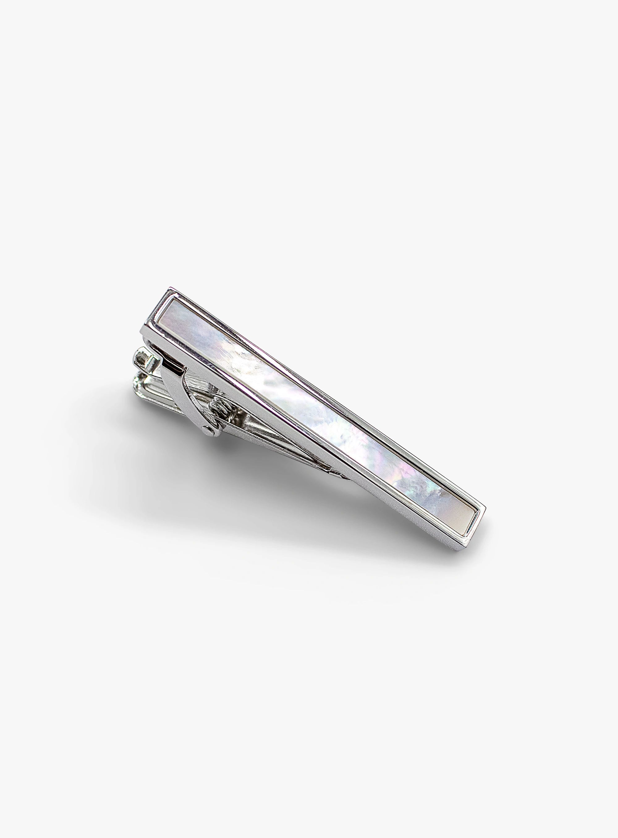 silver with mother of pearl tie bar