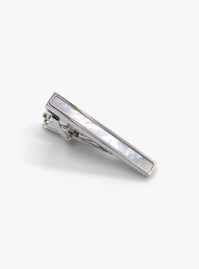 silver with mother of pearl tie bar