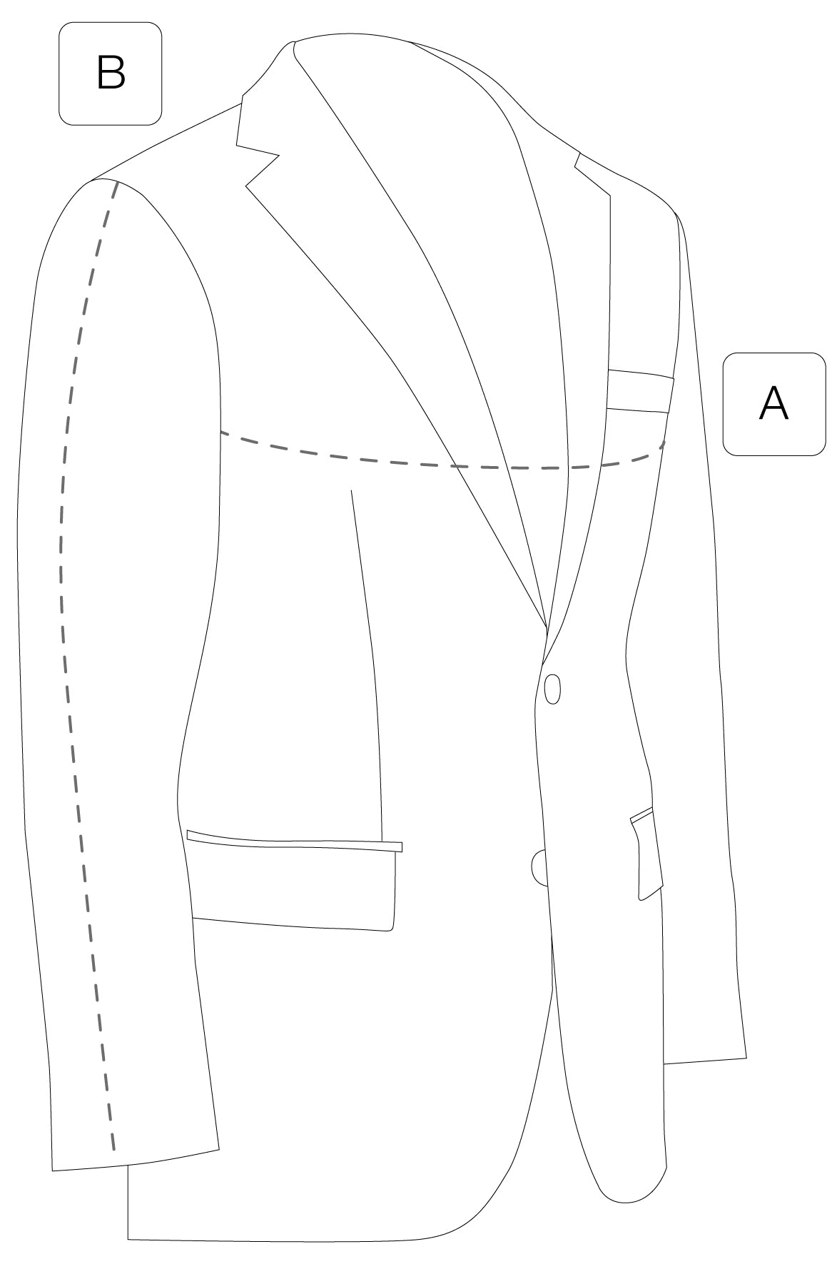 Picture showing how to measure your body for a suit