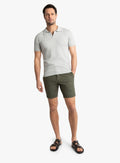 Sorrento Olive Twill Linen Shorts