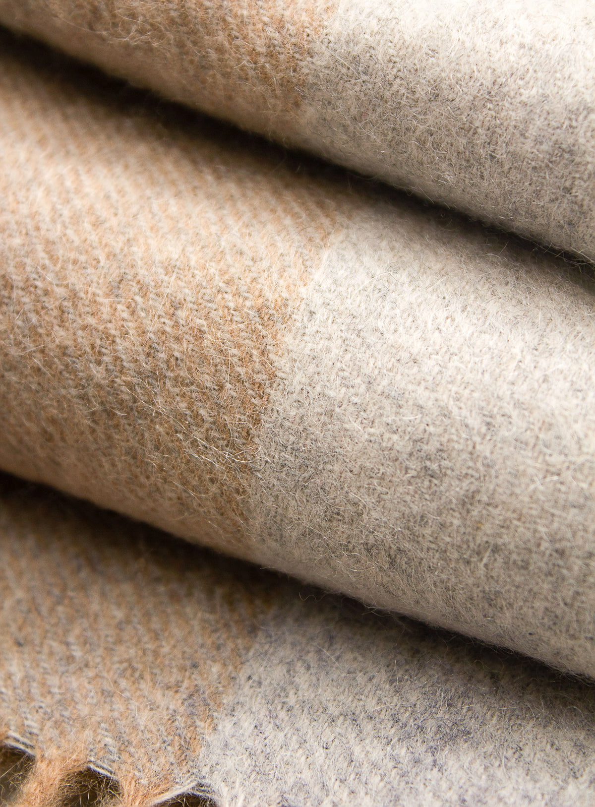 tan and grey pure wool scarf pattern