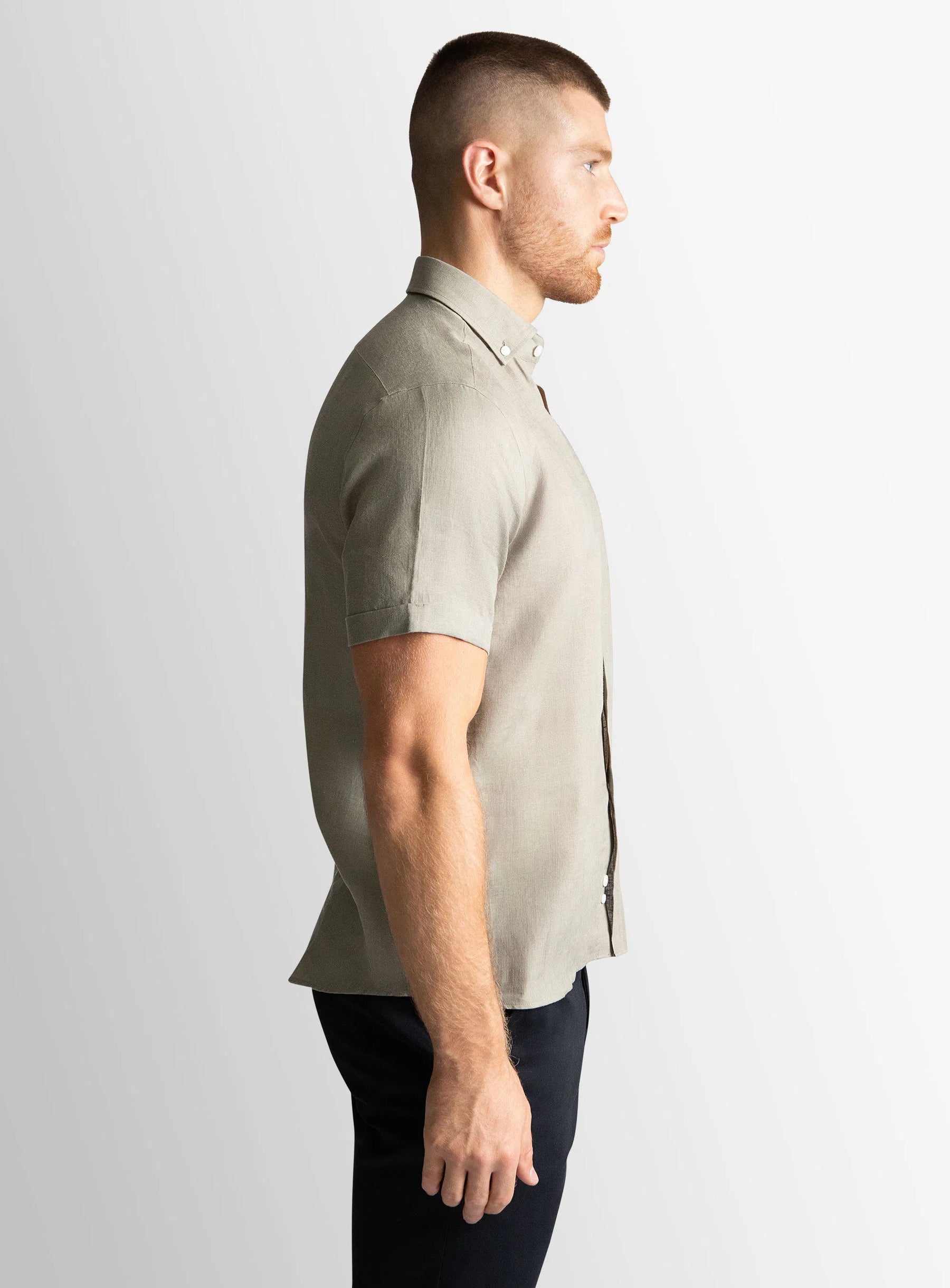 Tropea Sage Linen Short Sleeve Shirt