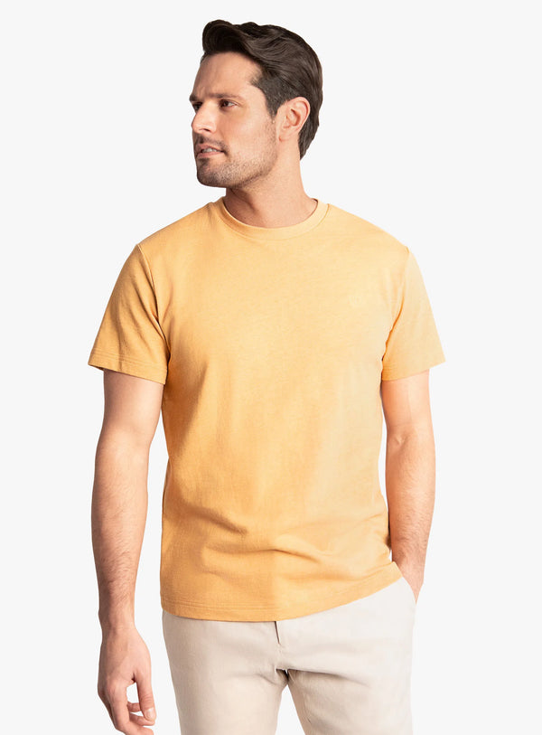 Turin Cotton/Linen Apricot Tee