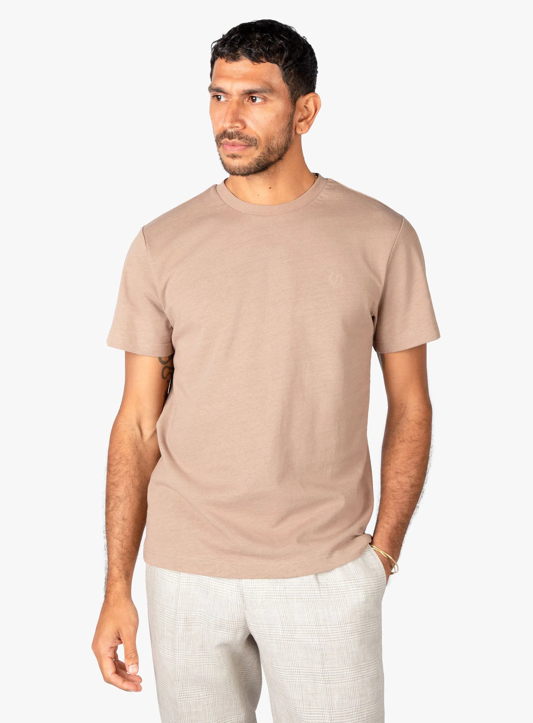 Turin Cotton/Linen Caramel Tee