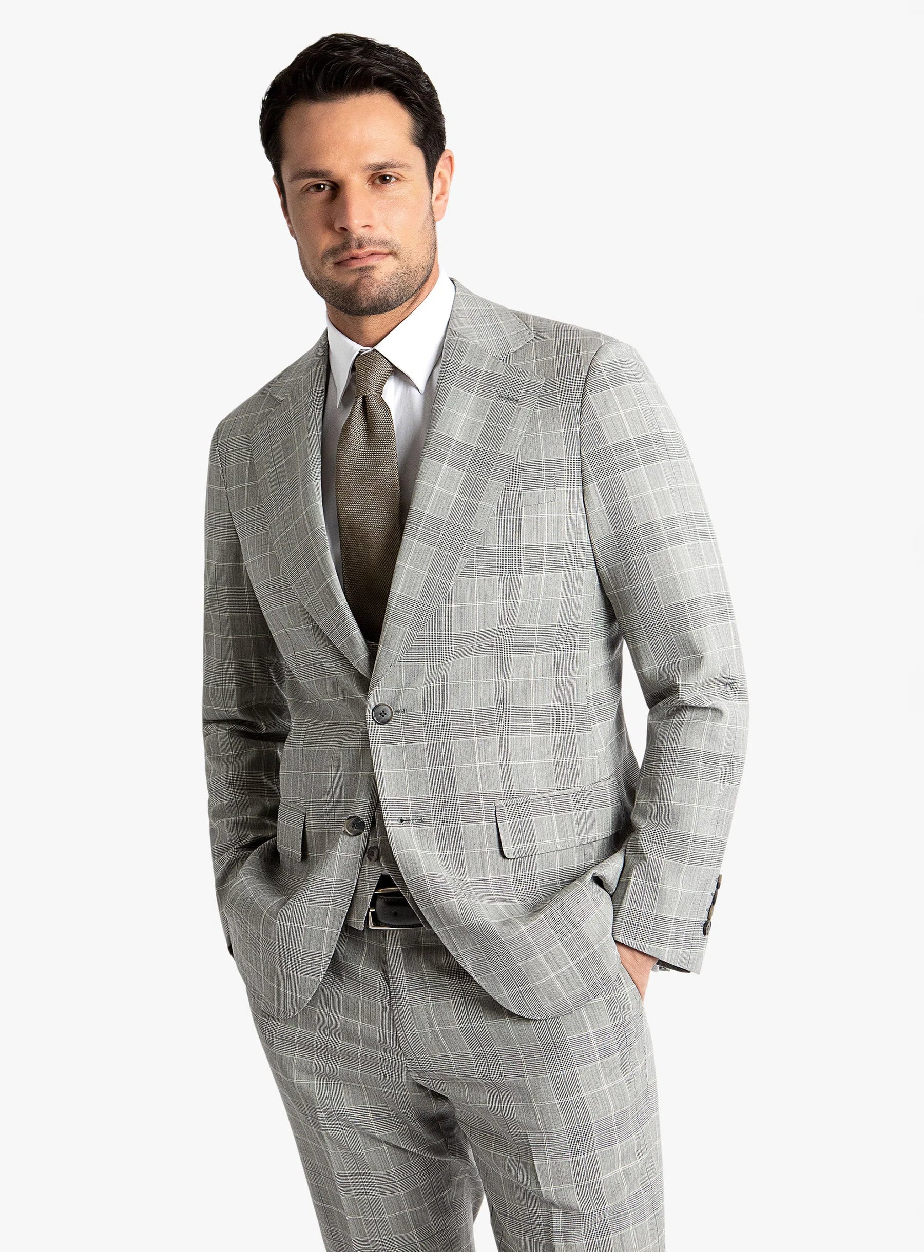 Varese Grey Plaid Suit