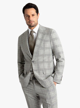 Varese Plaid Grey Suit