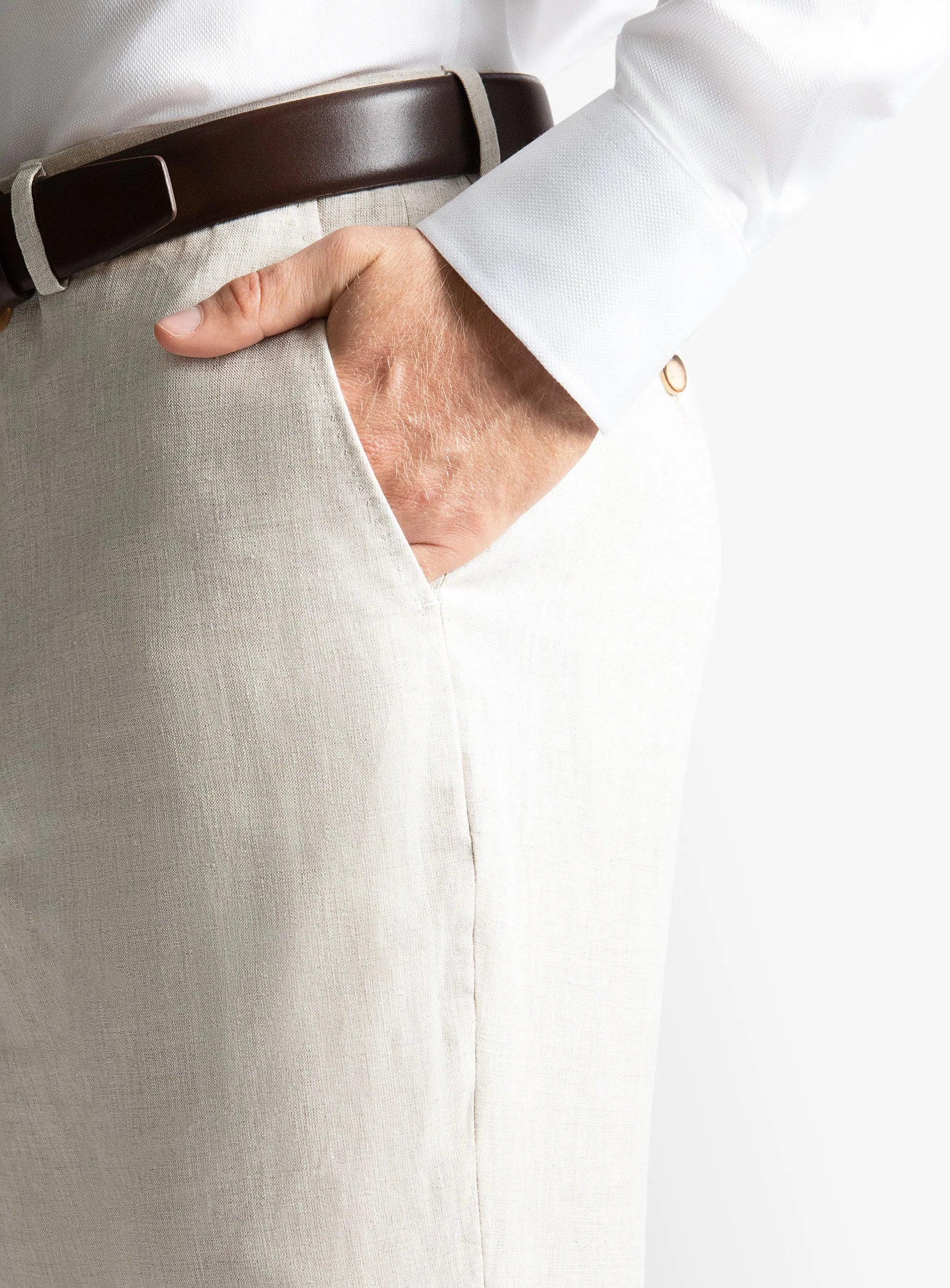 Venezia Sand Linen Trousers