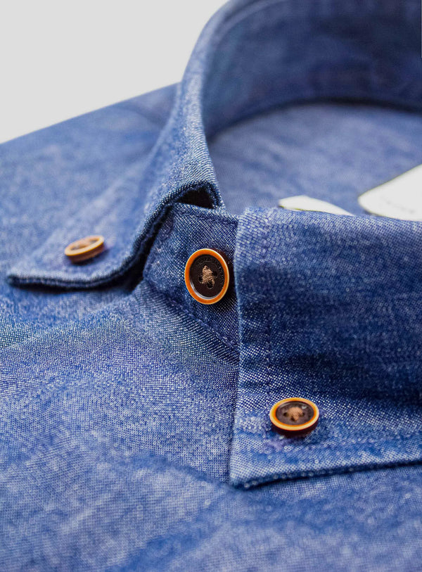 Vittoria Indigo Washed Denim Shirt