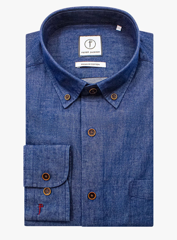 Vittoria Indigo Washed Denim Shirt