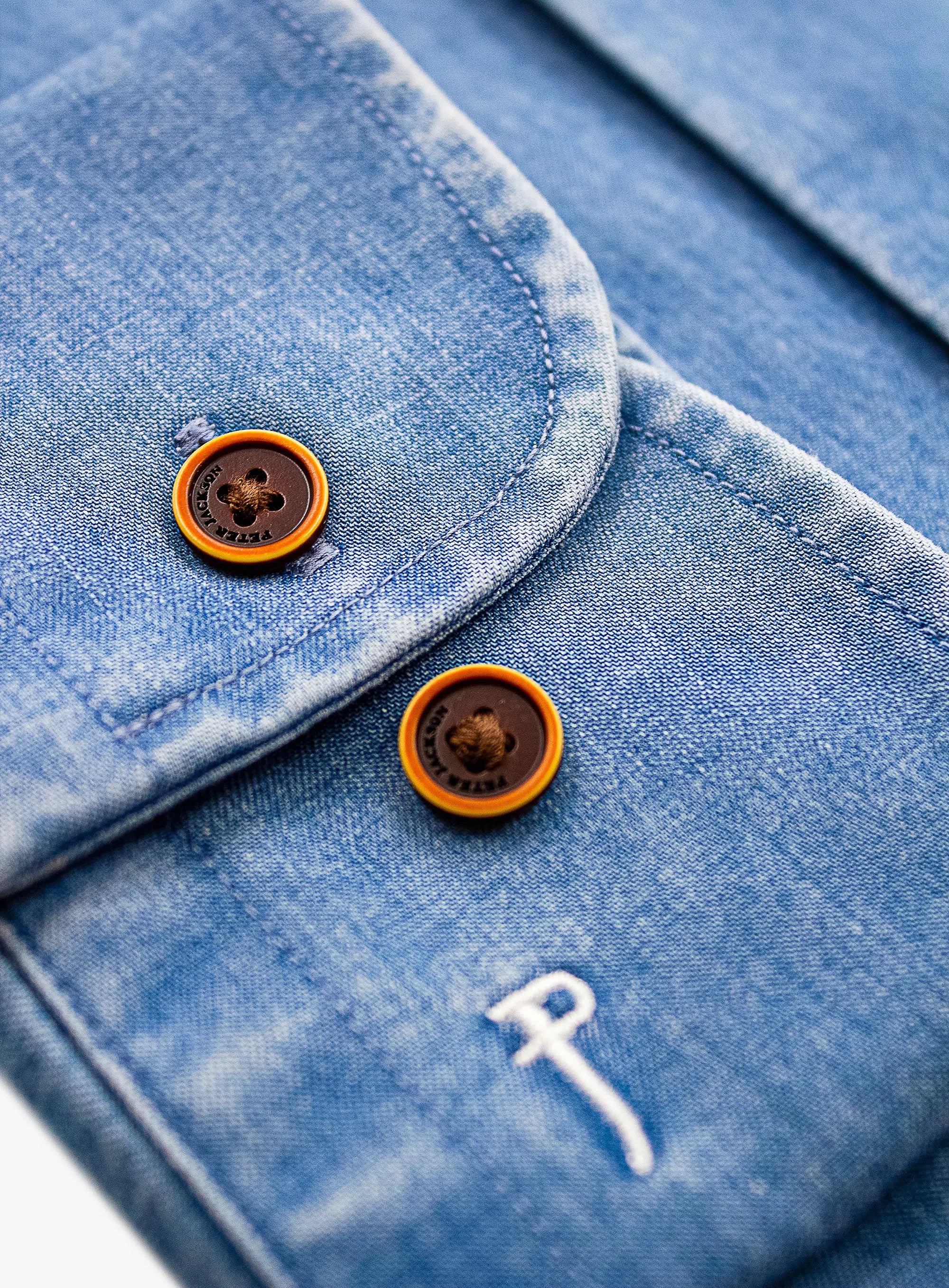 Vittoria Light Blue Bleach Wash Denim Shirt