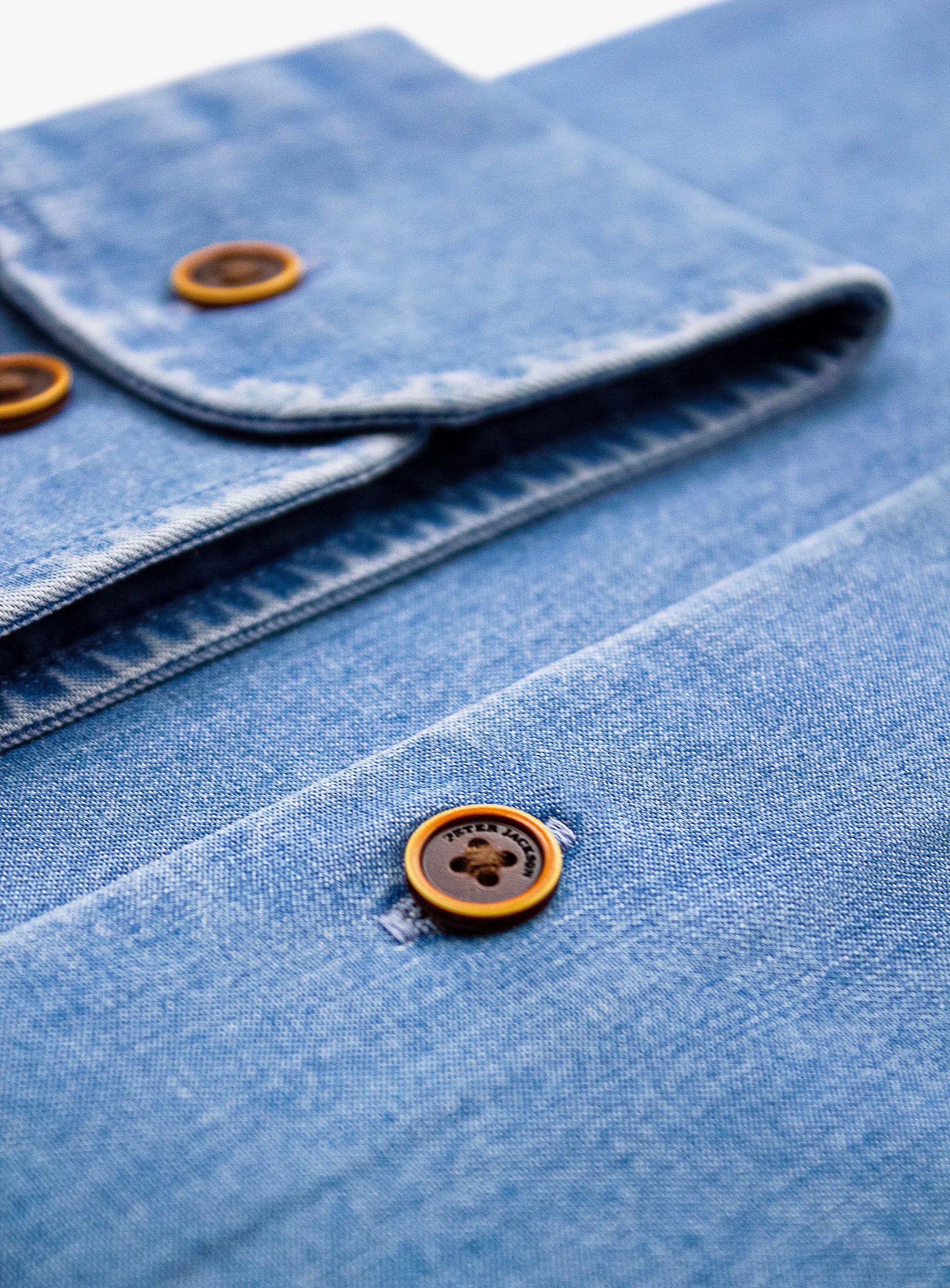 Vittoria Light Blue Bleach Wash Denim Shirt