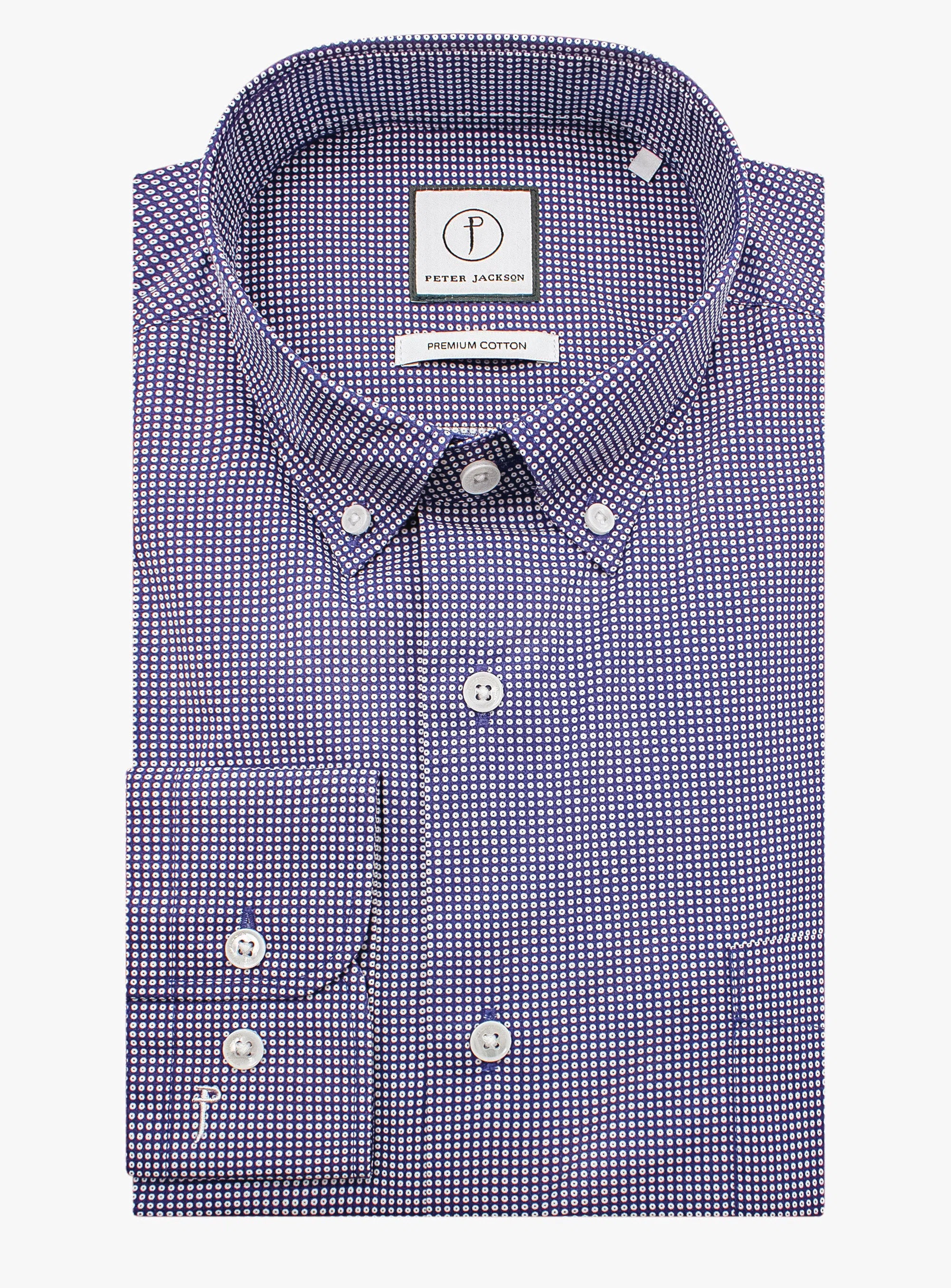 Vittoria Navy Dot print shirt