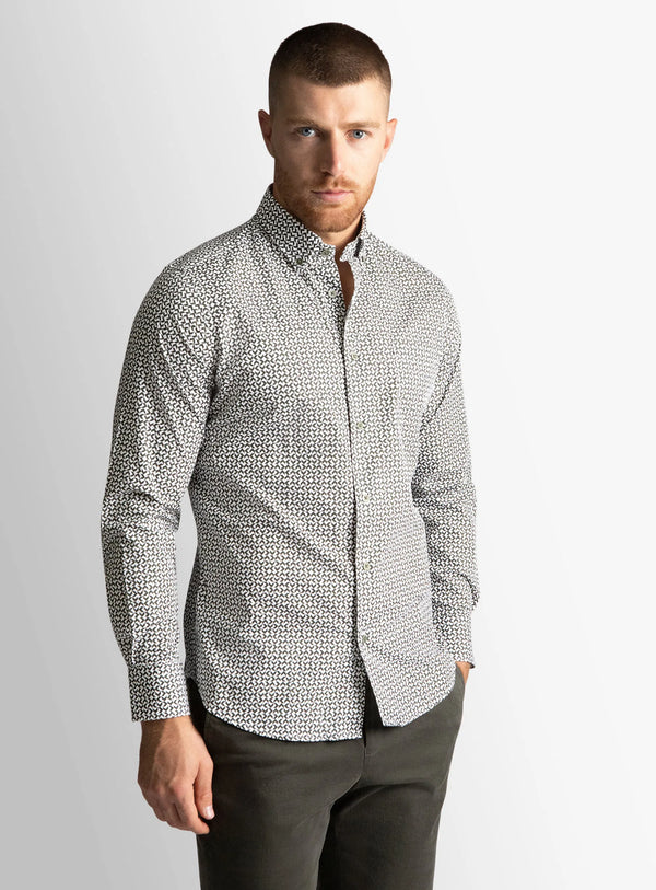 Vittoria Olive/White Geo Pattern Shirt