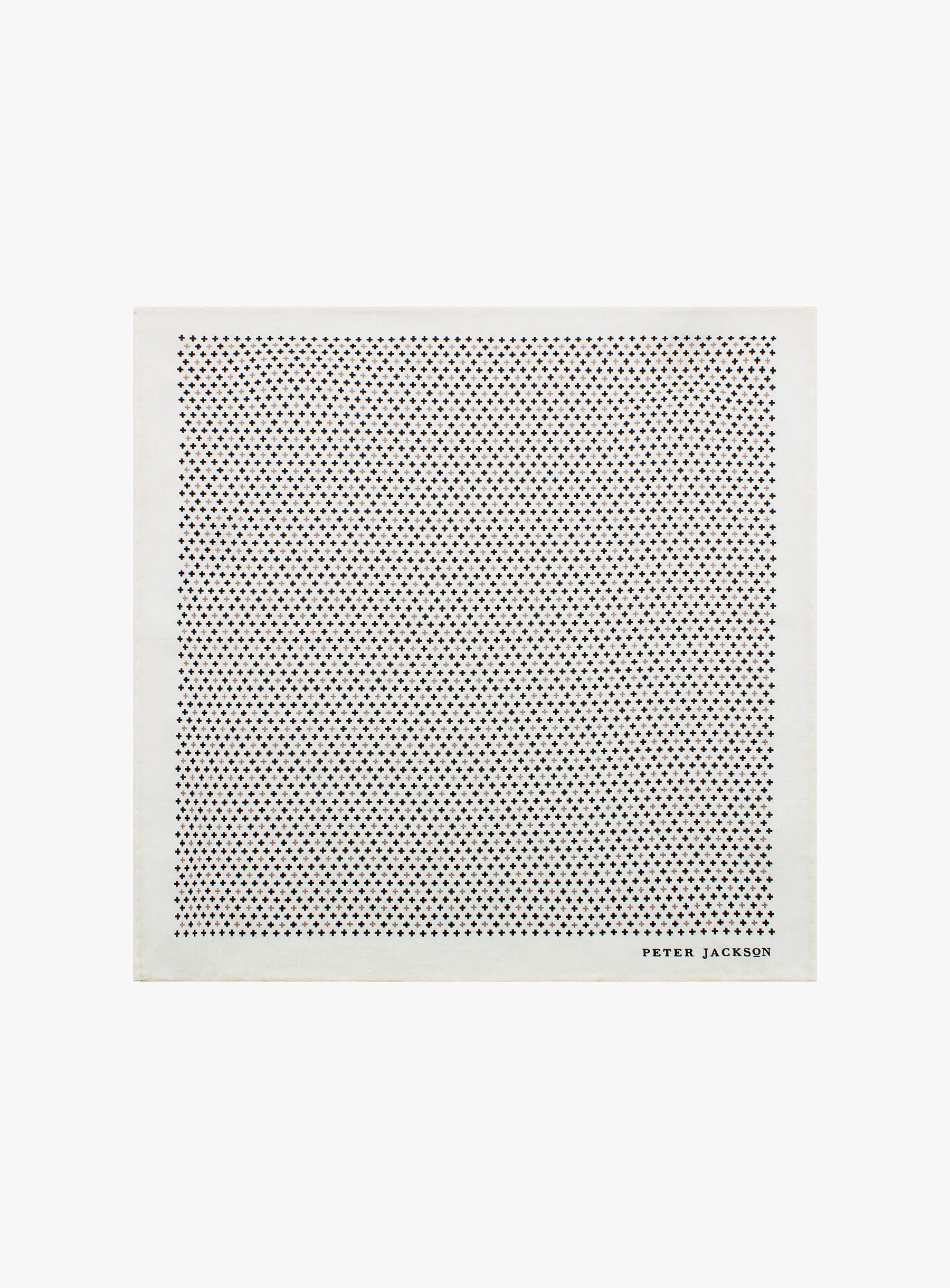 White Motif Pocket Square